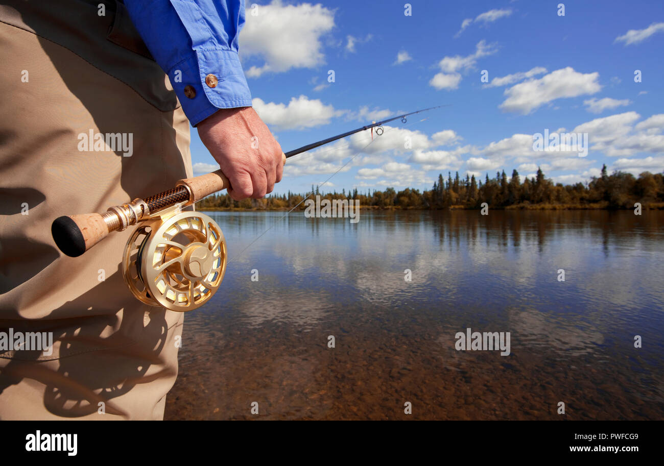 Freshwater Fly la pesca di trote e salmoni. Foto Stock