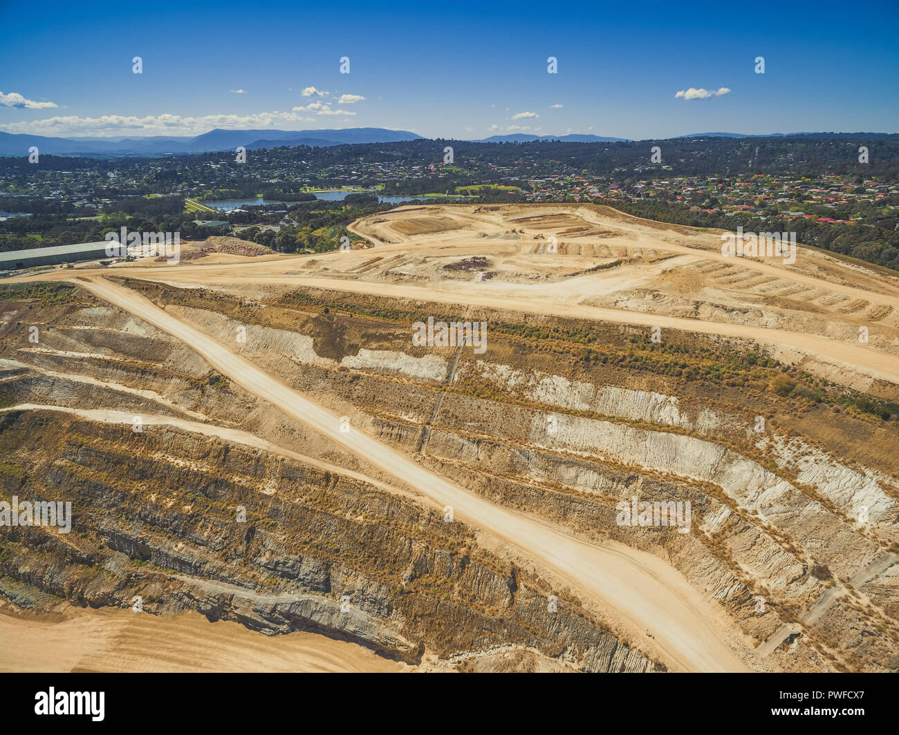 Miniera di calcare e di area urbana a Melbourne in Australia Foto Stock