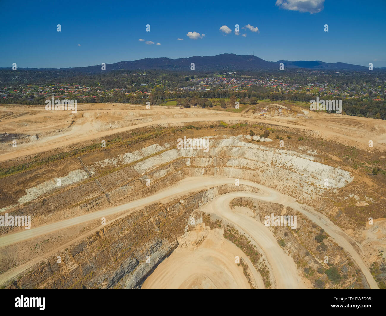La sezione di una vecchia miniera di Melbourne, Australia Foto Stock