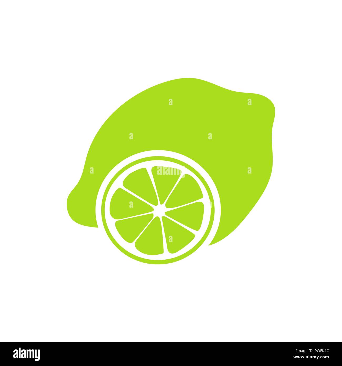 Succosa fetta di limone isolato su bianco con tracciato di ritaglio Illustrazione Vettoriale