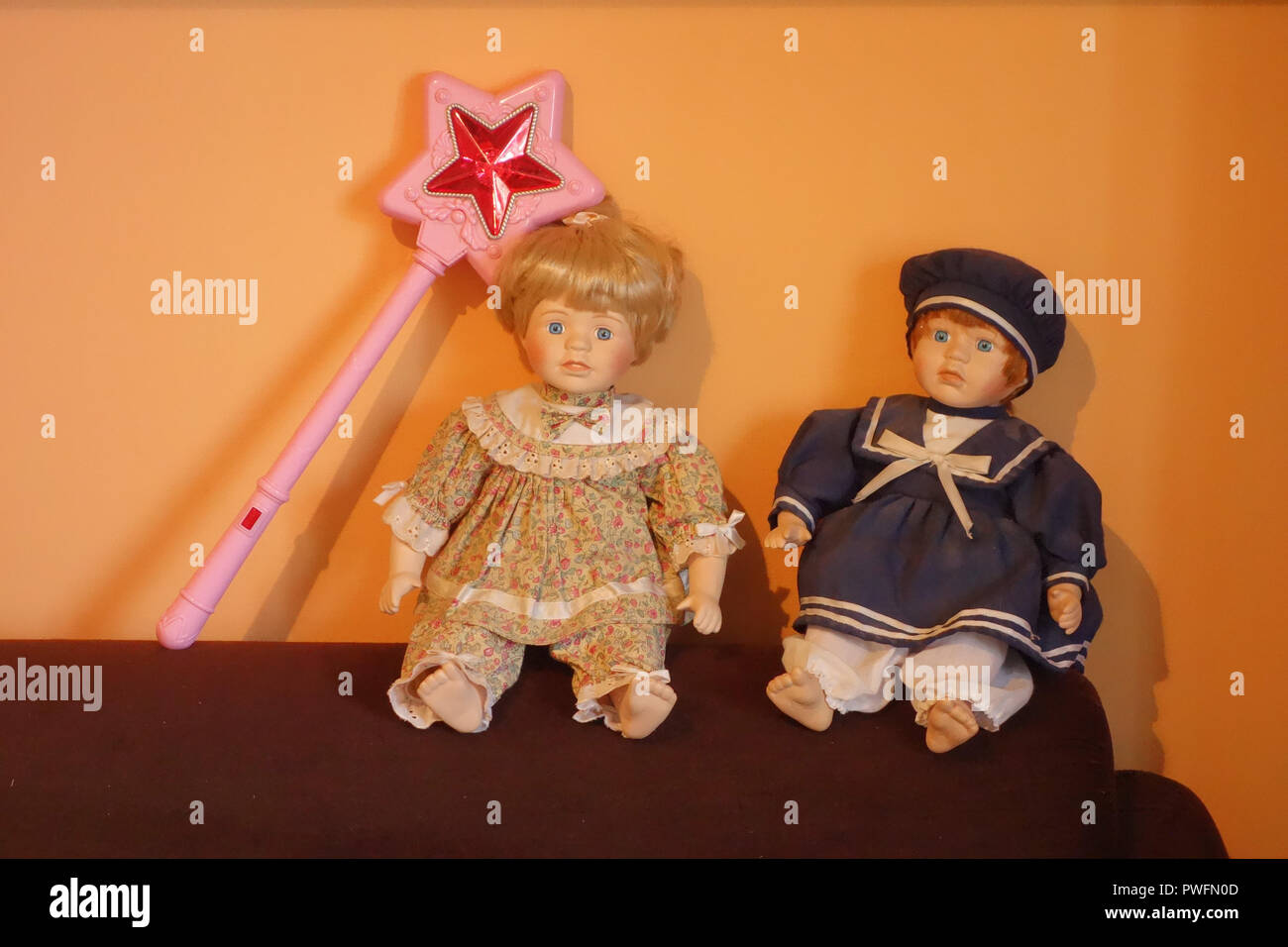 Wien, Gemeindewohnung, kitschige Puppen Foto Stock