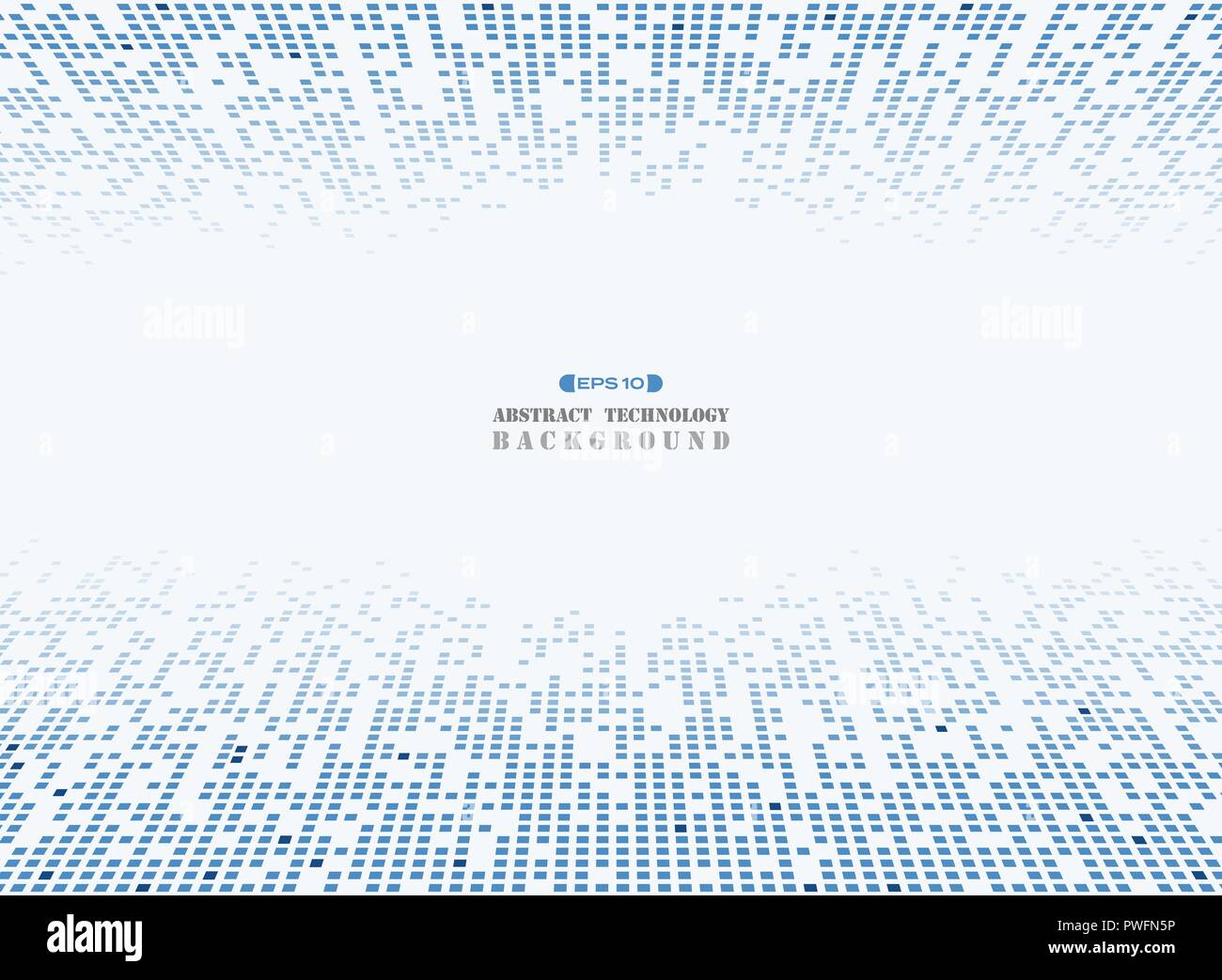 Il futuristico quadrato blu tecnologia sfondo pattern, vettoriale EPS10 Illustrazione Vettoriale