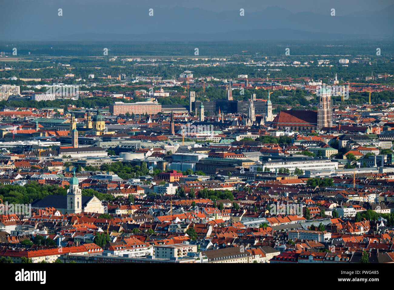 Vista aerea di Monaco di Baviera. Monaco di Baviera, Germania Foto Stock