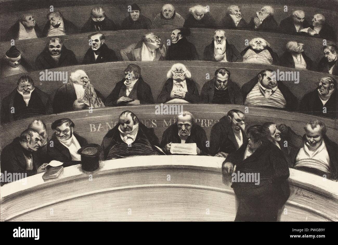 Il ventre legislativo (Le Ventre législatif) - Honoré Daumier - CROP. Foto Stock