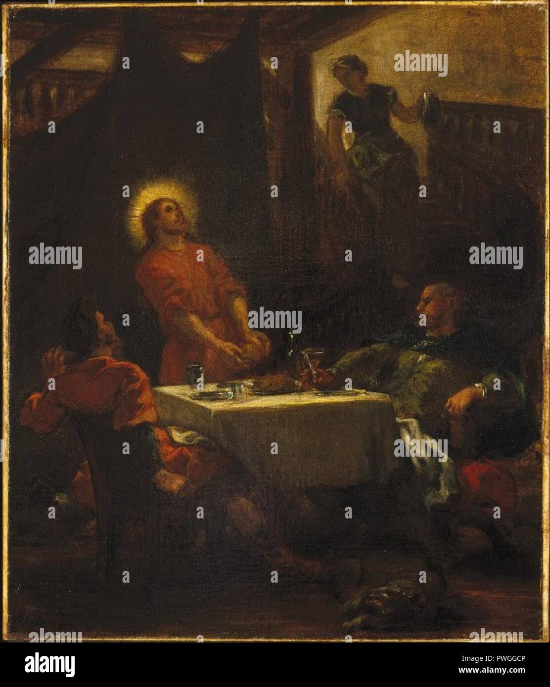 I discepoli di Emmaus o i pellegrini di Emmaus (Les discepoli d'Emmaüs ou Les pèlerins d'Emmaüs) - Eugène Delacroix. Foto Stock