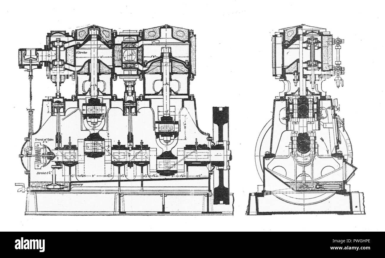 La Fraternità ad alta velocità di motore, Sezione (Rankin Kennedy, motori moderni, Vol IV). Foto Stock