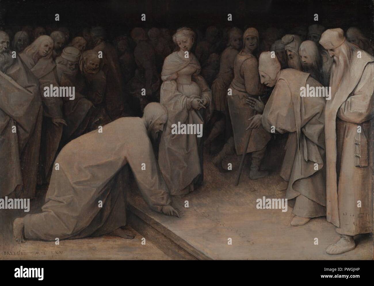 Bruegel Cristo e l'adultera. Foto Stock