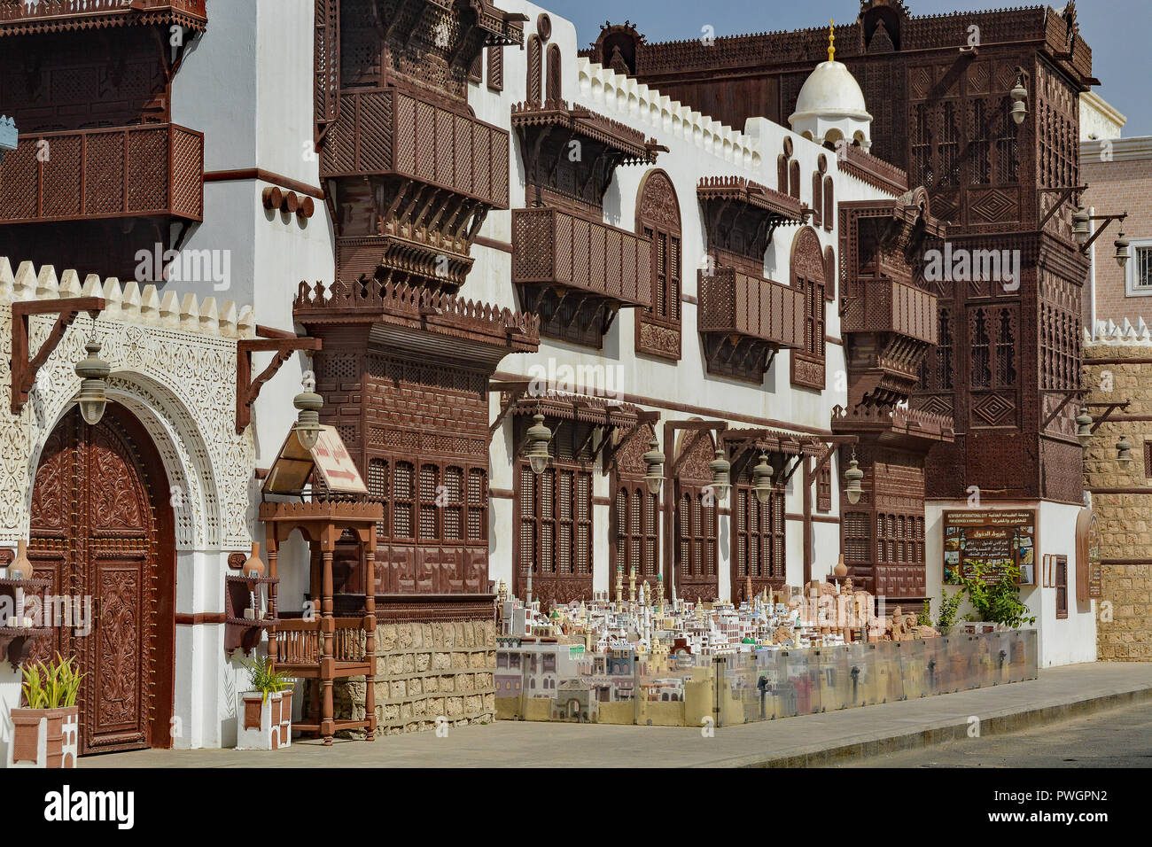 Old-style Arabian dell architettura di Jeddah, Arabia Saudita. Foto Stock