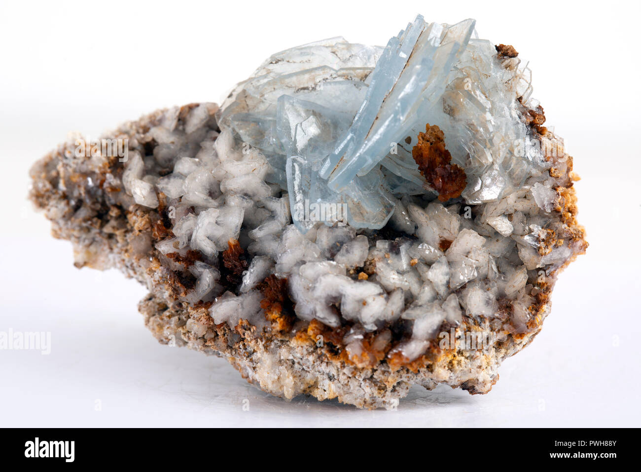 La barite su calcite, Stoneham, saldare County, Colorado Foto Stock