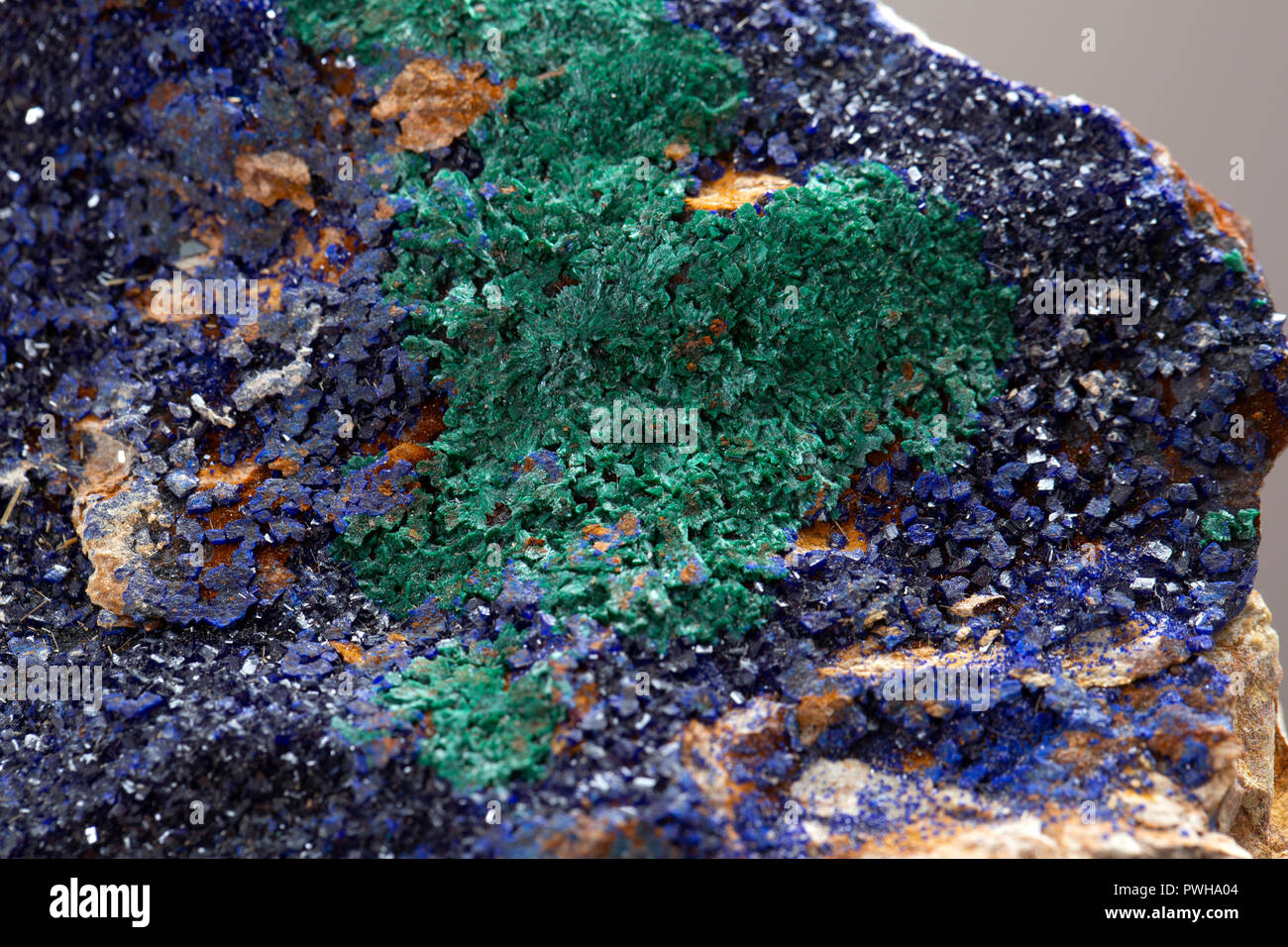 Zebra Azurite Malachite da Australia Il campione di minerali Foto Stock