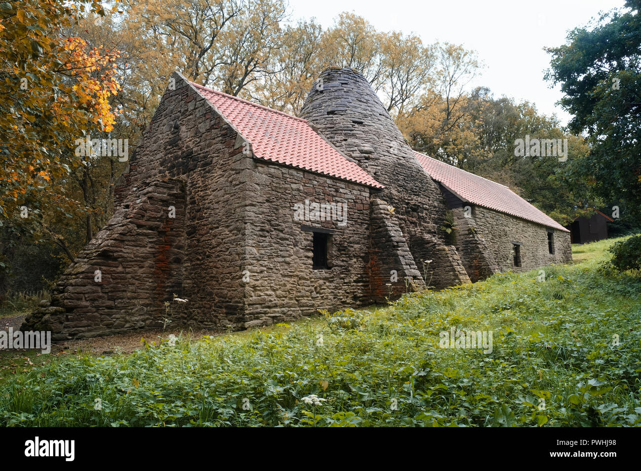 Il patrimonio industriale sito nel nord-est dell' Inghilterra Derwentcote FORNO Acciaio vicino Rowlands Gill Foto Stock