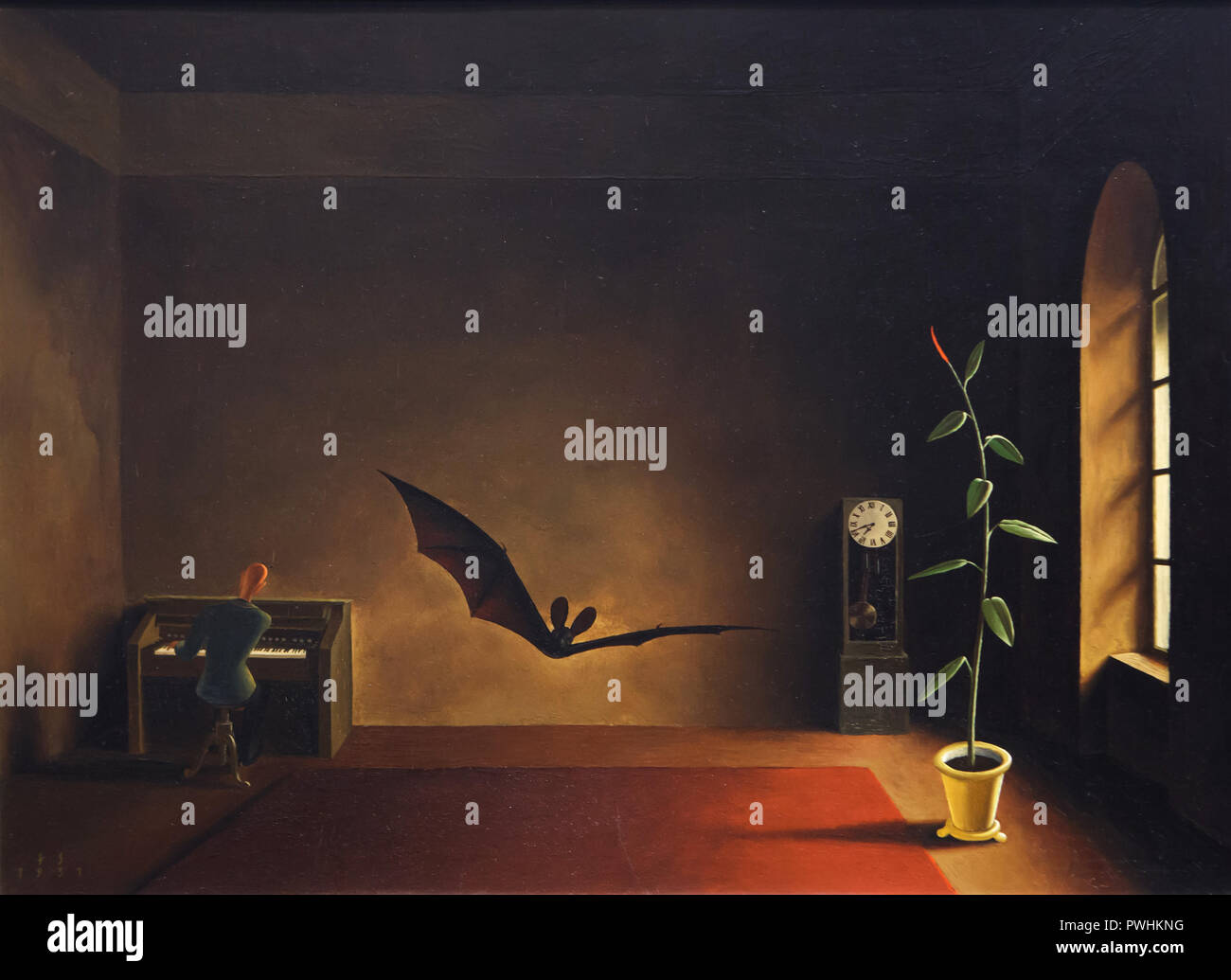 Dipinto 'Twilight Song' dal pittore austriaco Franz Sedlacek (1931) sul display al Museo Albertina di Vienna in Austria. Foto Stock