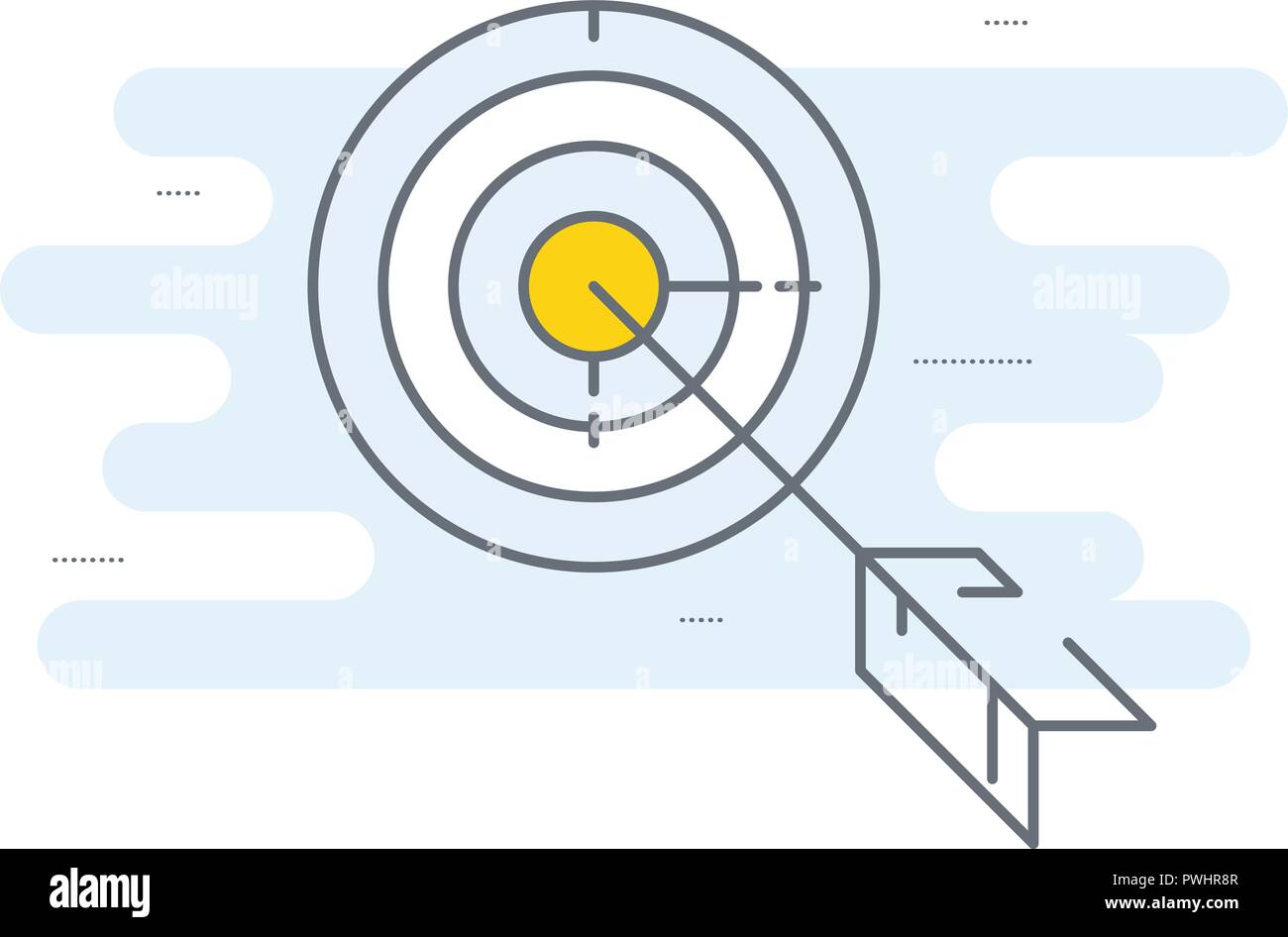 Target con icona a forma di freccia - obiettivo raggiungere concetto, stile di linea obiettivo Illustrazione Vettoriale