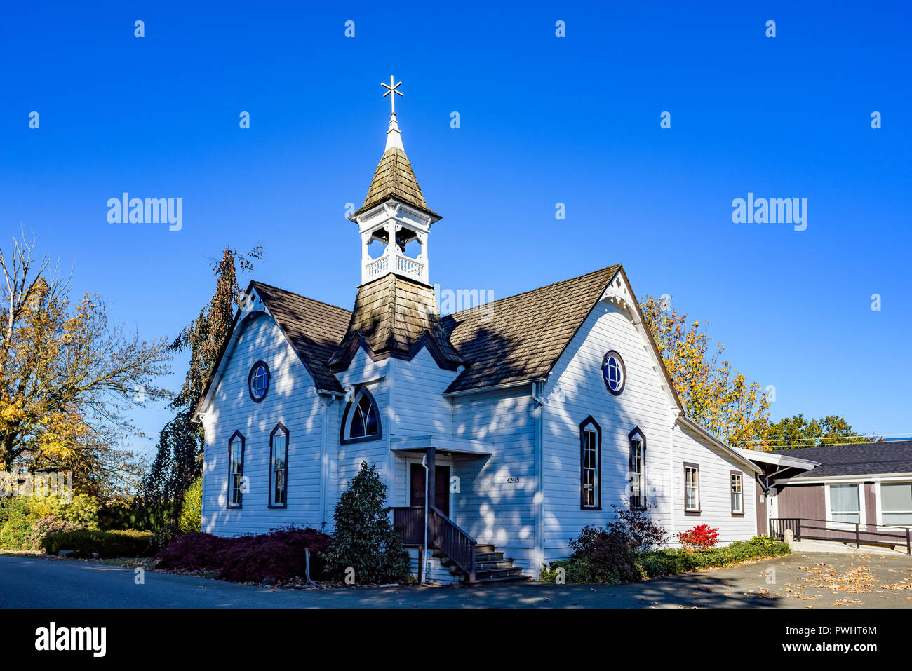 Album Bianco Cappella per Matrimoni, Chiliwack, British Columbia, Canada Foto Stock