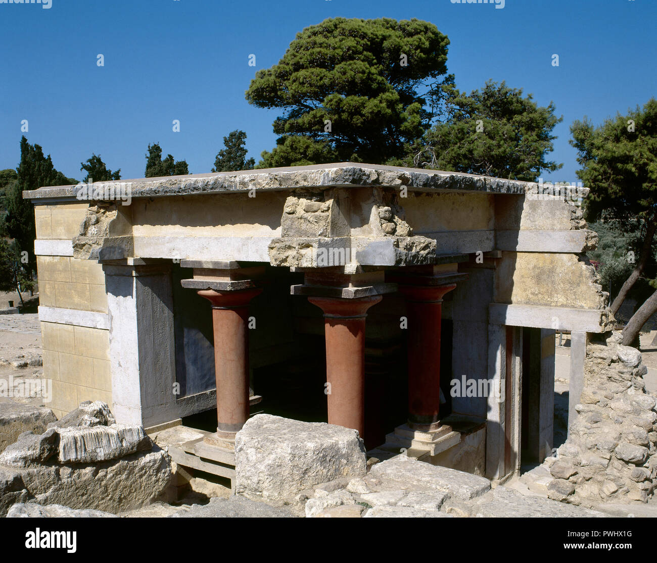La Grecia. Creta. Palazzo di Cnosso (1700-1450 a.C.). Nord bacino Lustrale. Foto Stock