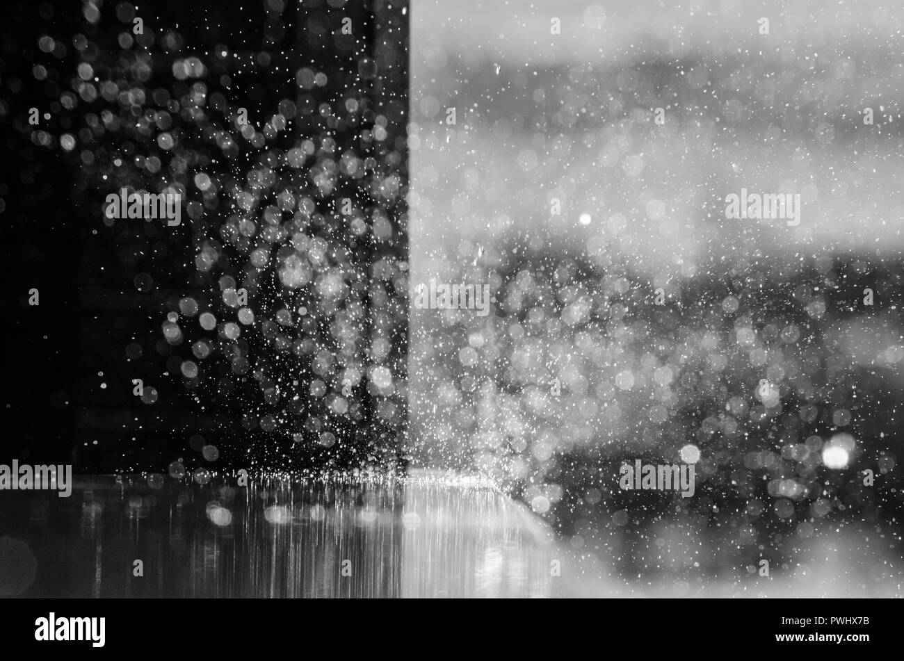 Polvere di acqua in caso di pioggia Foto Stock