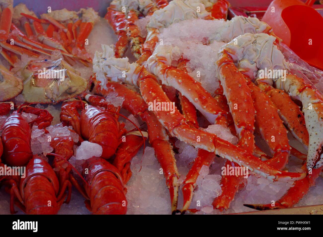 Mercato del pesce di Bergen Foto Stock