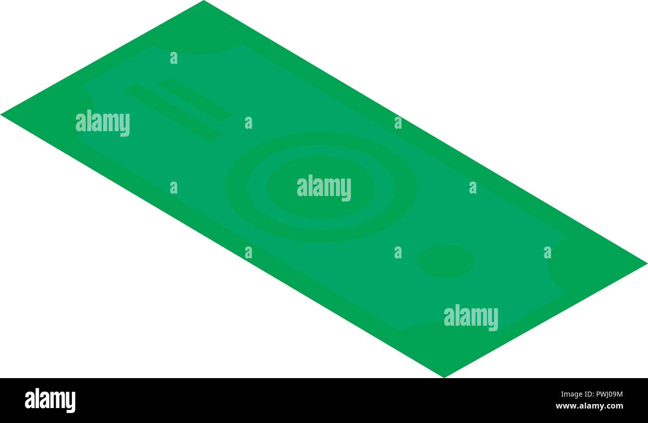 Dollar denaro icona, stile isometrico Illustrazione Vettoriale