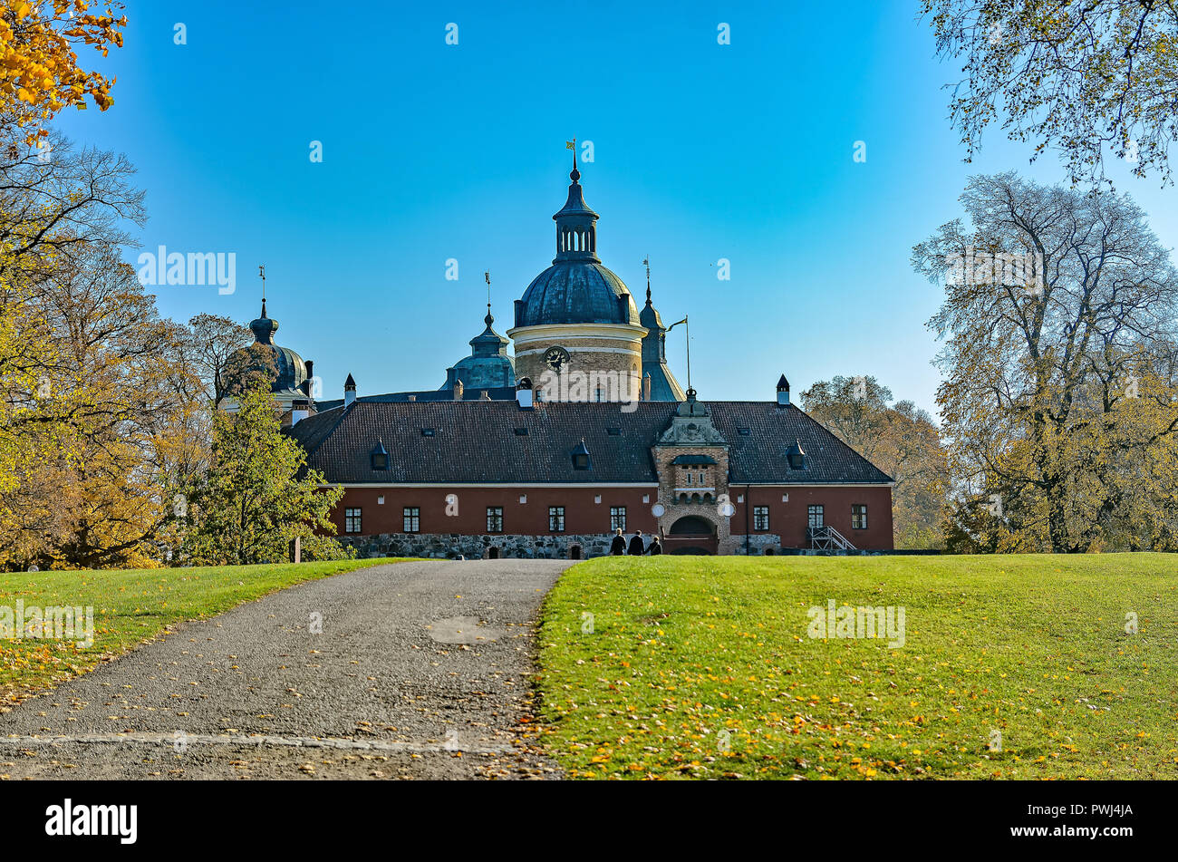 Una visione comune per chi arriva a Mariefred. Foto Stock