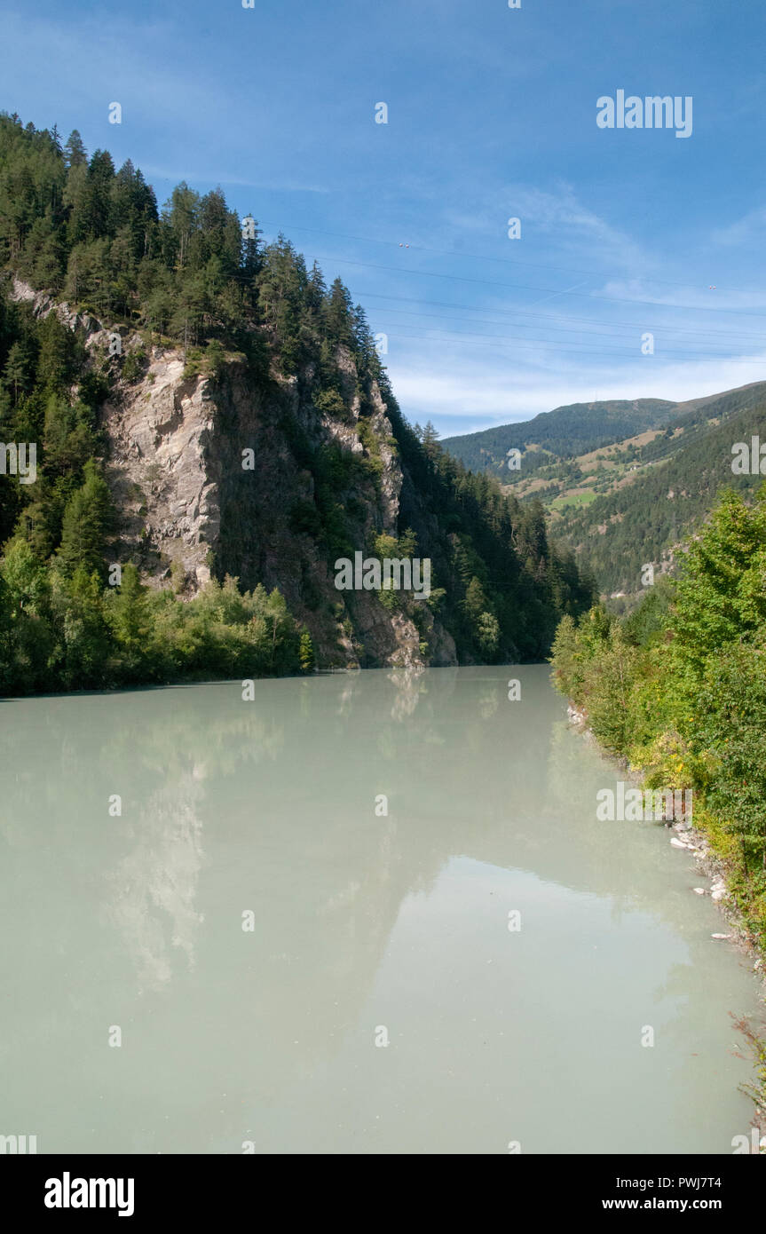 La gola del fiume Inn a Prutz, Tirolo, Austria Foto Stock