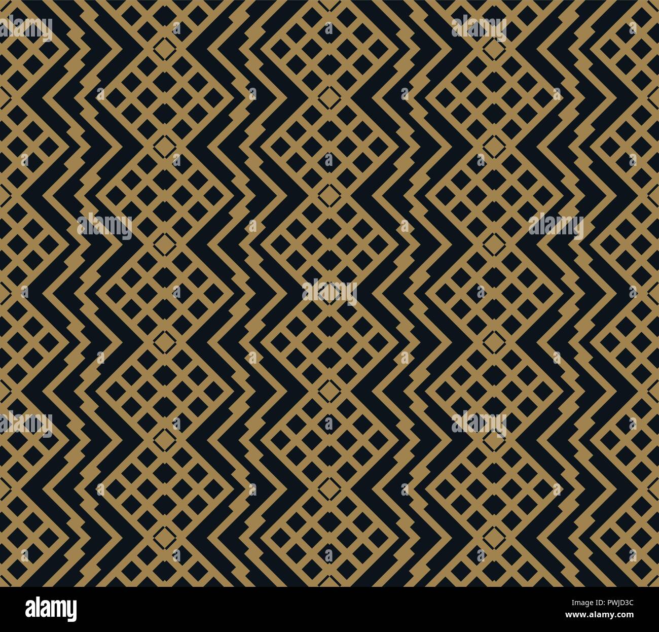 Abstract rhombus disegno geometrico con linee. seamless pattern vettore con il colore oro. Illustrazione Vettoriale