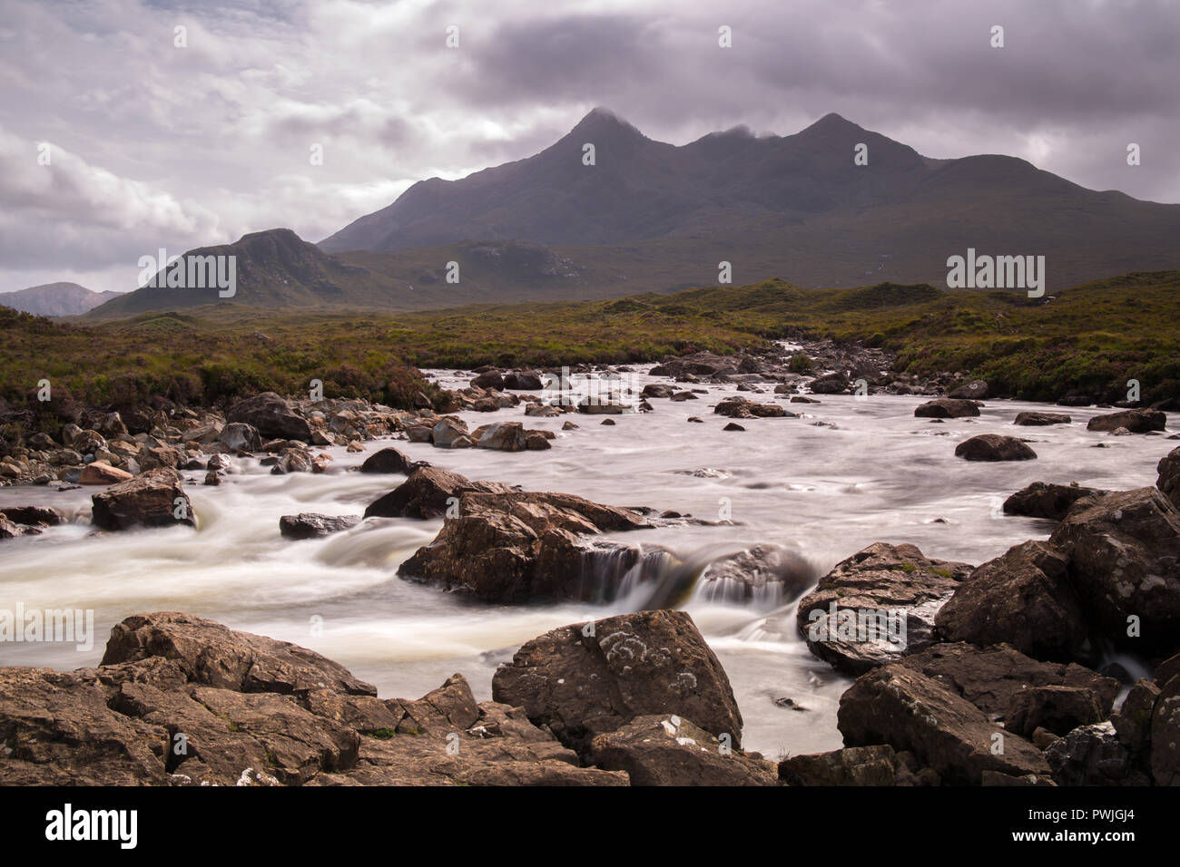 Sligachan falls, Isola di Skye in Scozia Foto Stock