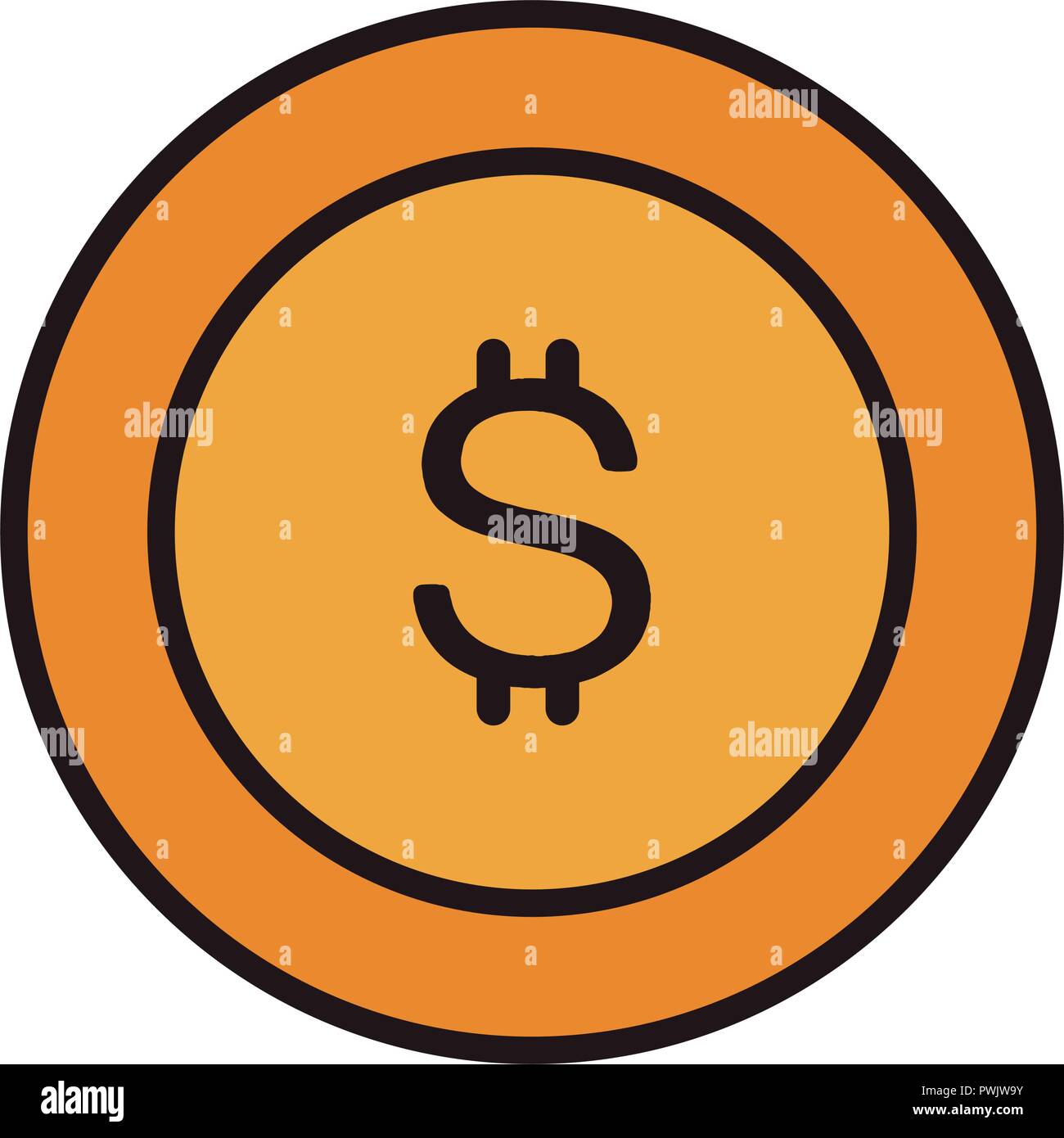 Battere moneta simbolo illustrazione vettoriale graphic design Illustrazione Vettoriale