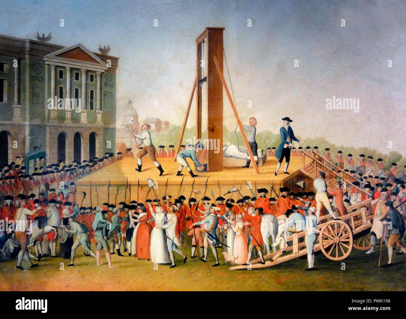 Maria Antonietta di esecuzione nel 1793 presso la Place de la RÃ©rivoluzione Foto Stock