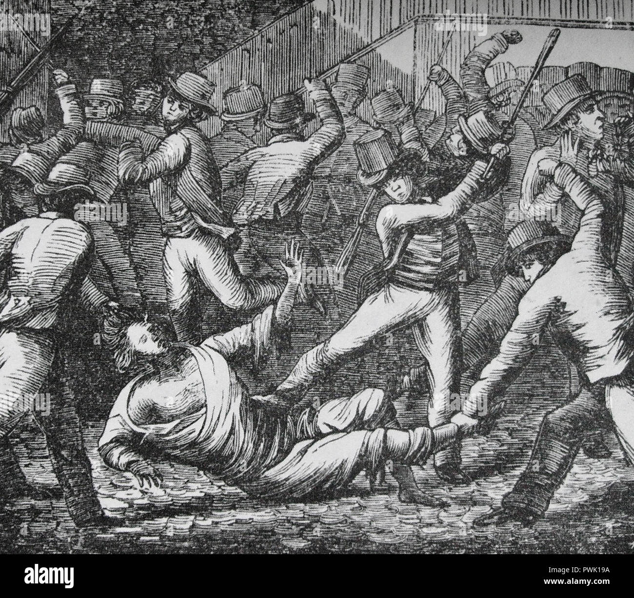 Assassinio di Axel von Fersen nel 1810, Stoccolma Foto Stock