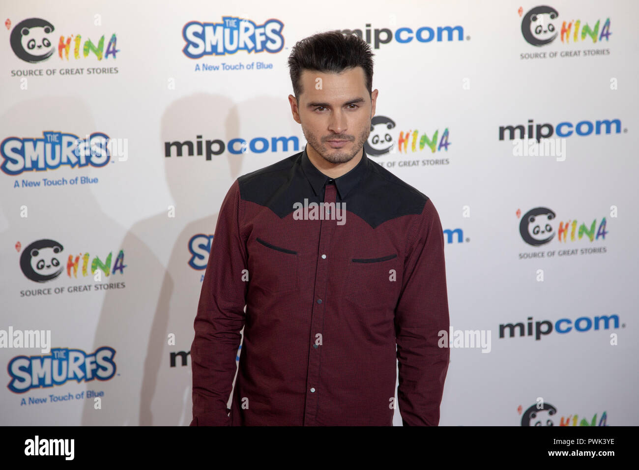 Cannes, Francia, 15 ottobre 2018, Michael Malarkey attore a MIPCOM 2018 apertura notturna - Tappeto Rosso parte Credito: Ifnm premere/Alamy Live News Foto Stock
