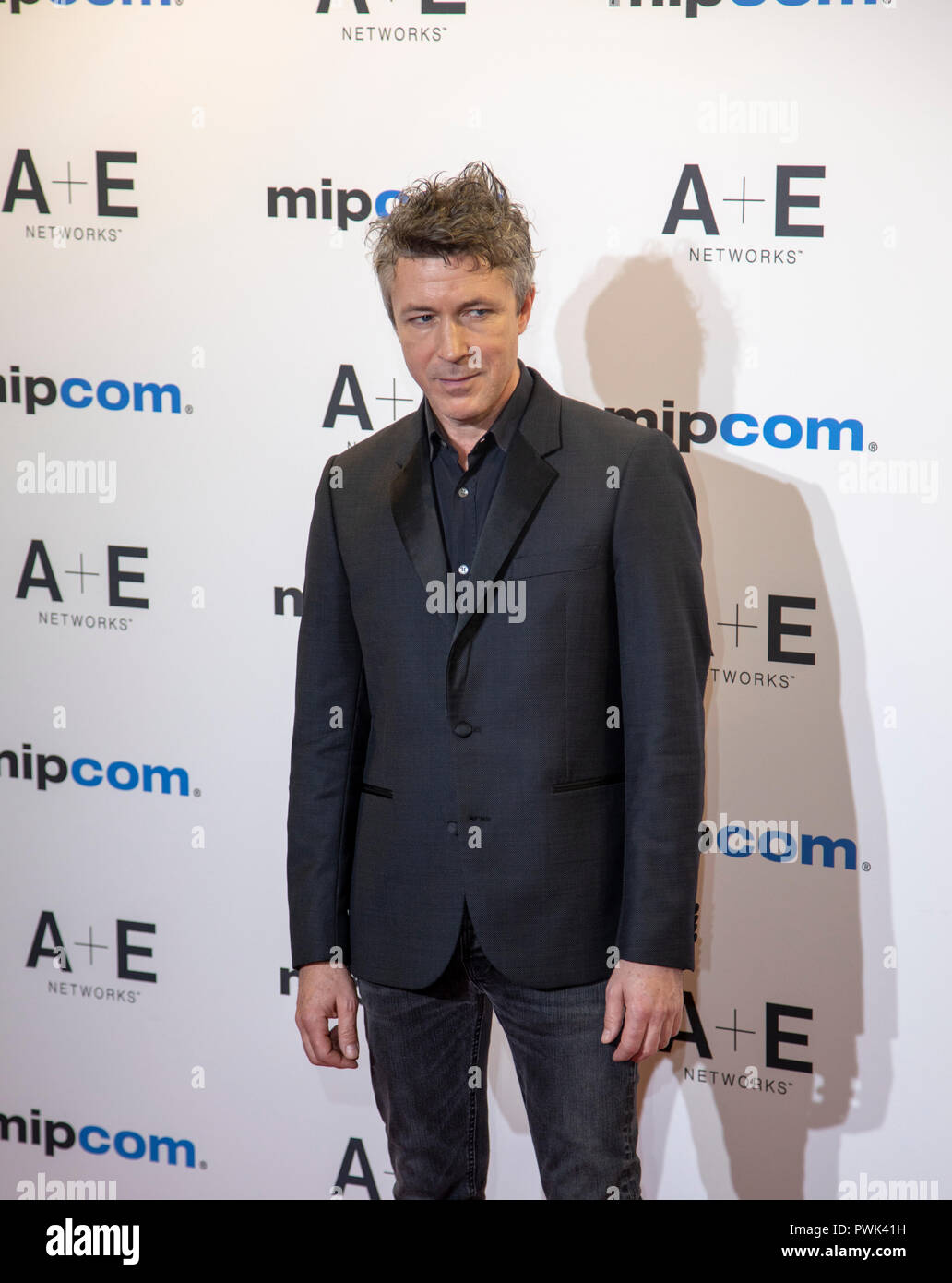 Cannes, Francia, 15 ottobre 2018, Aidan Gillen, attore a MIPCOM 2018 apertura notturna - Tappeto Rosso parte Credito: Ifnm premere/Alamy Live News Foto Stock