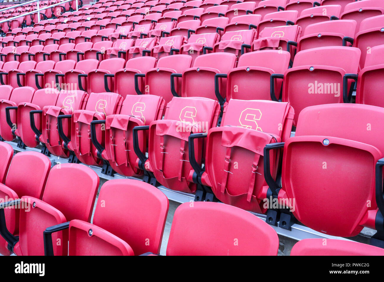 USC stadium sedi presso la Colorado Buffaloes vs USC Trojans PAC-12 del gioco del calcio presso il Los Angeles Memorial Coliseum di sabato 13 ottobre, 2018 (foto di Jevone Moore) Foto Stock