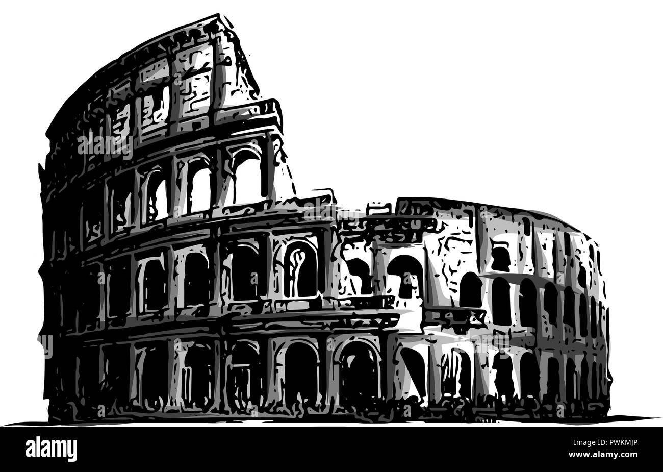 Illustrazione fro italia colosseo edificio vettore del punto di riferimento Illustrazione Vettoriale
