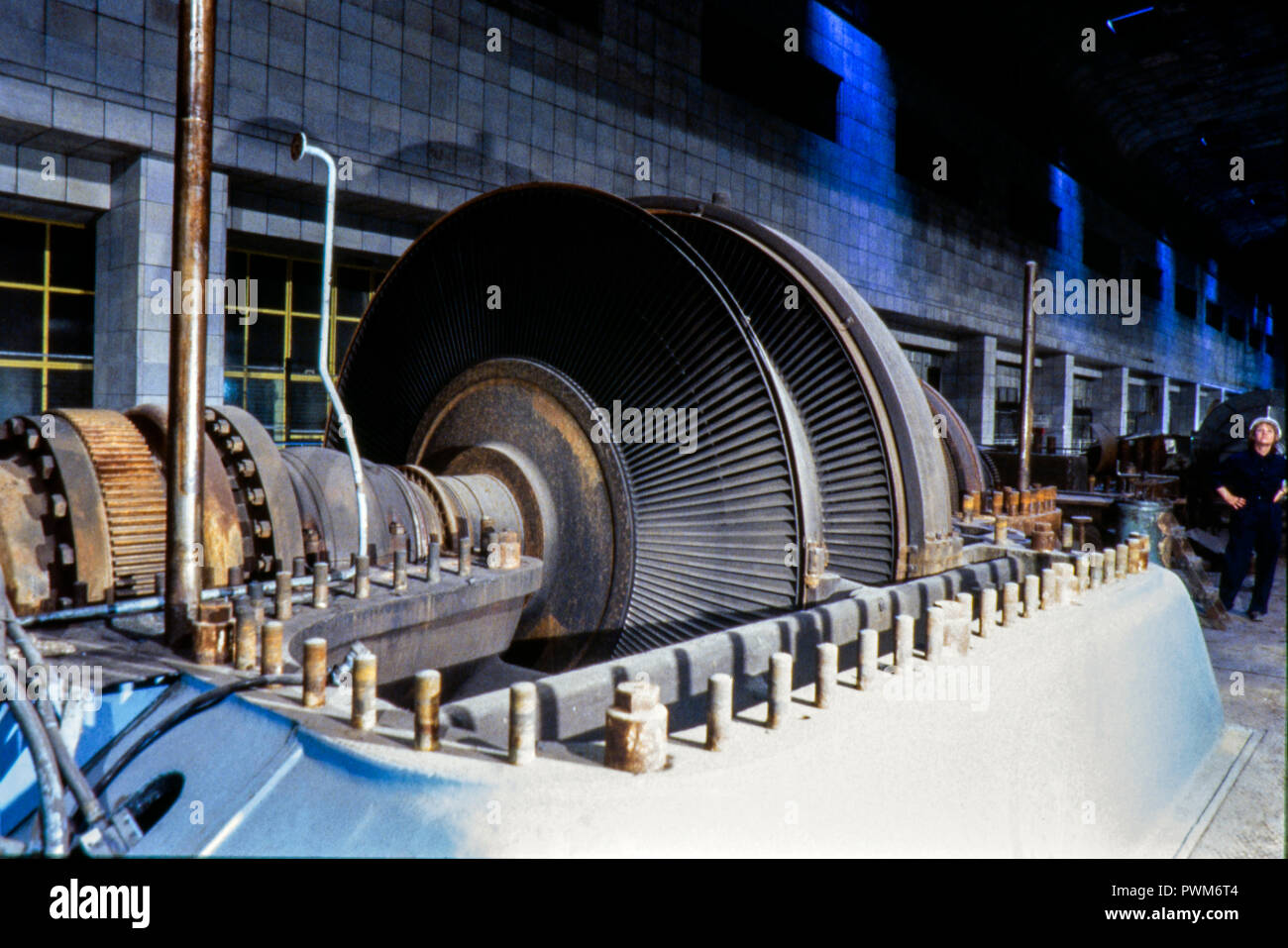 Battersea Power Station - spogliato turbina Luglio 1987 Foto Stock