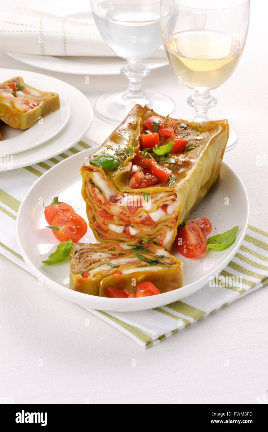 Pomodoro e mozzarella terrina Foto Stock