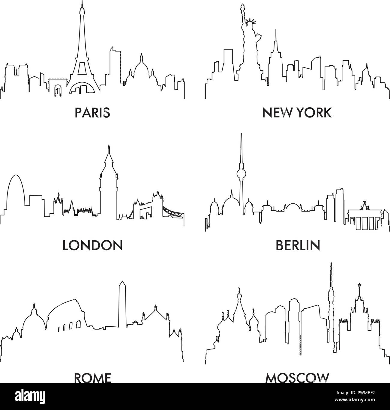 Città ​​silhouette vettore4 illustrazione vettoriale Illustrazione Vettoriale