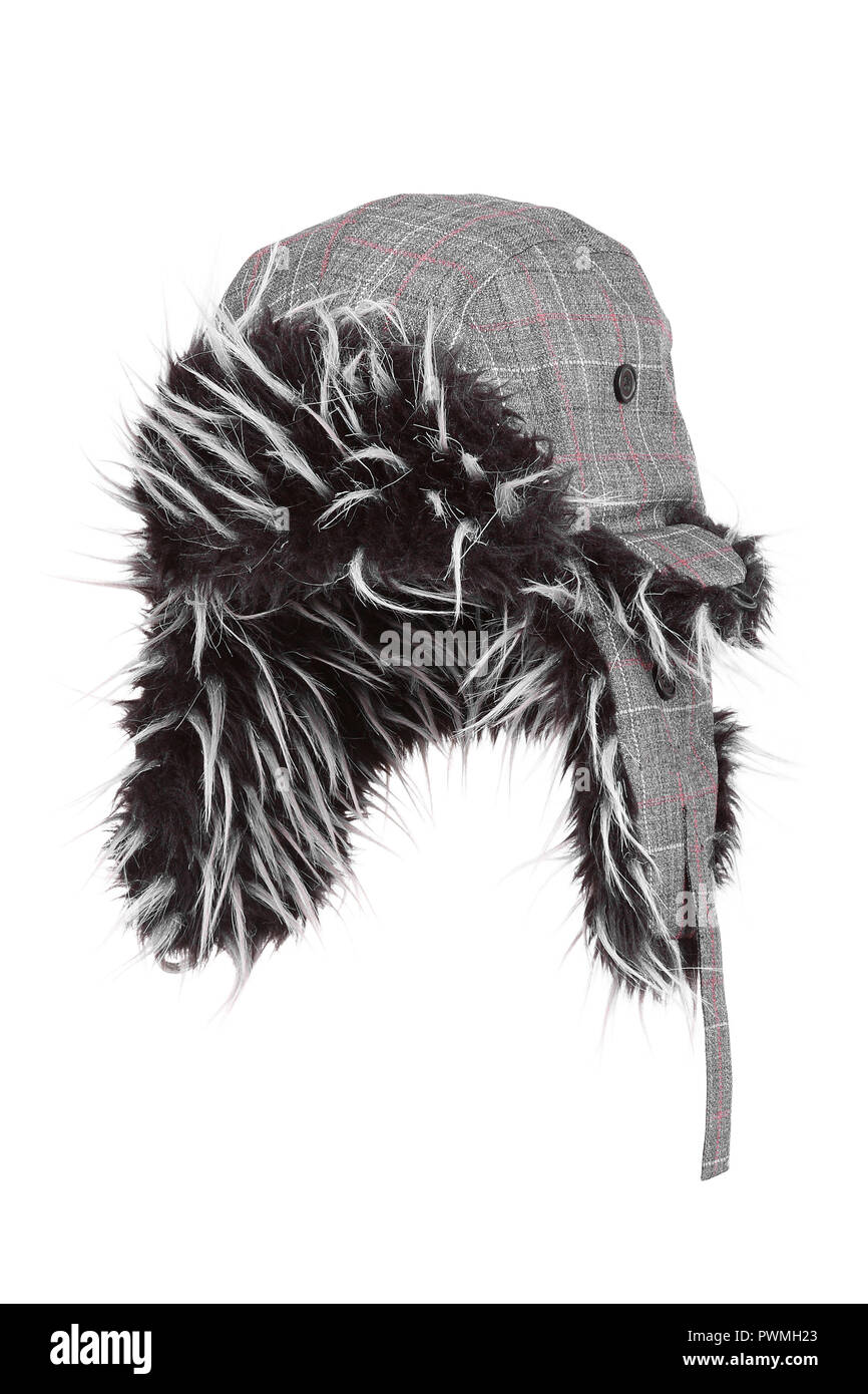 Caldo inverno sport hat isolati su sfondo bianco Foto Stock