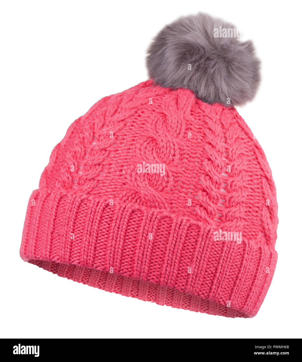 Caldo inverno sport hat isolati su sfondo bianco Foto Stock