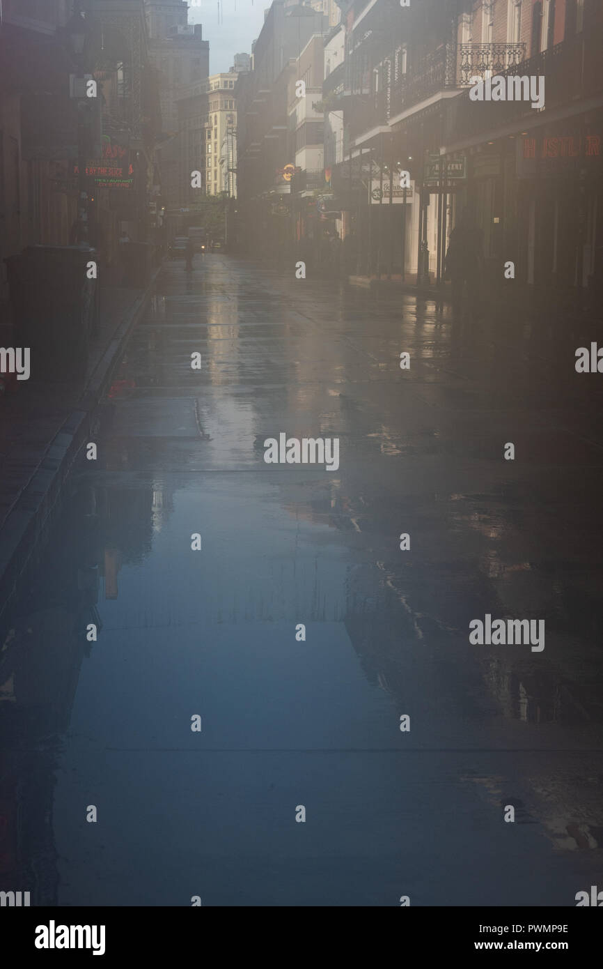 Bourbon Street, New Orleans, mattina Foto Stock