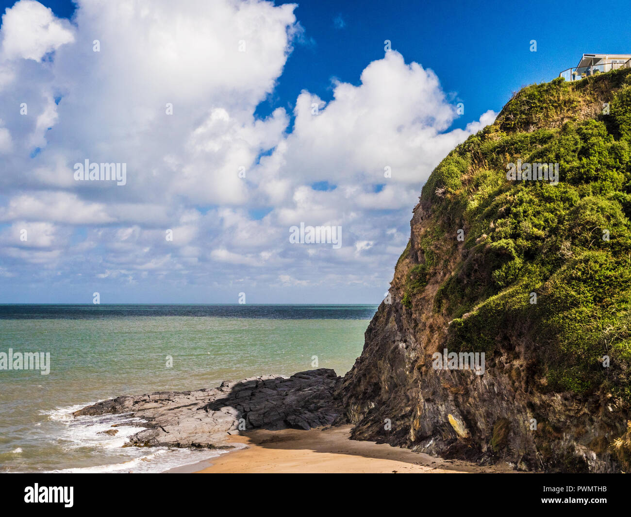 Spiaggia di Tresaith sulla costa gallese in Ceredigion. Foto Stock