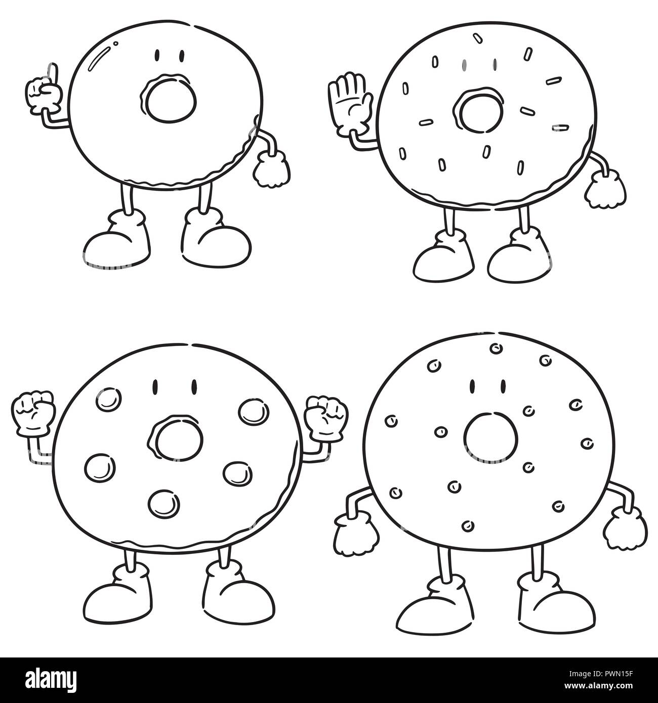 Set di vettore di ciambella Illustrazione Vettoriale