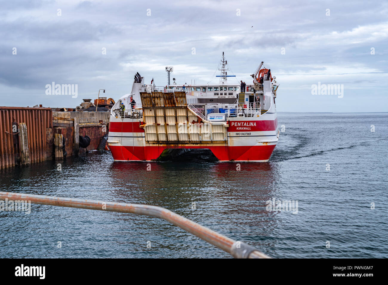 Pentland Ferries barca a Gills Bay, Scotland, Regno Unito Foto Stock