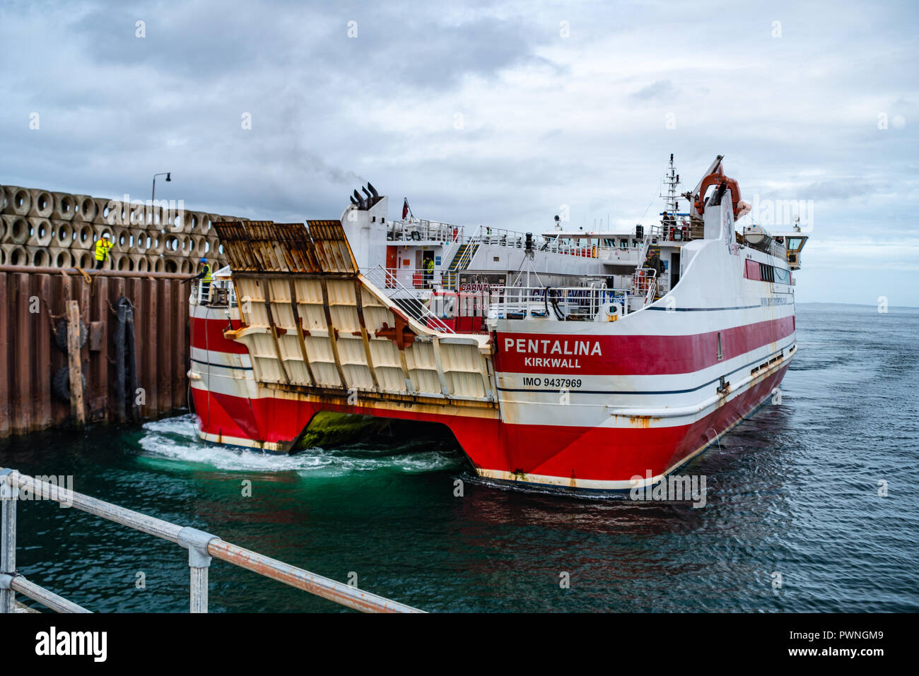 Pentland Ferries barca a Gills Bay, Scotland, Regno Unito Foto Stock