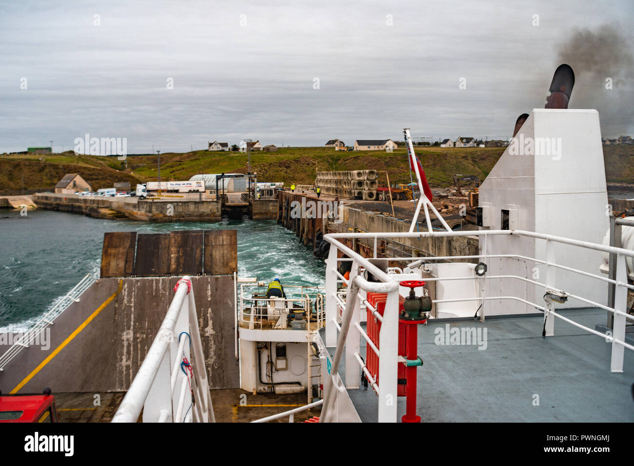 Pentland Ferries barca a Gills Bay, Scotland, Regno Unito Foto Stock