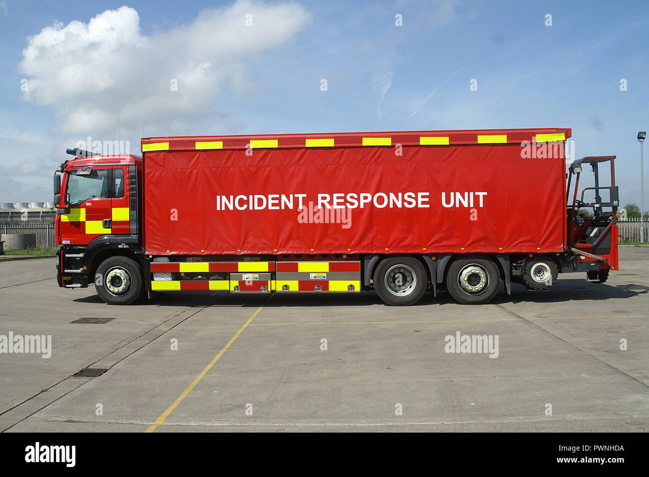 Incident Response Unit, incendio apparecchio, la decontaminazione e il supporto di apparecchiature Foto Stock