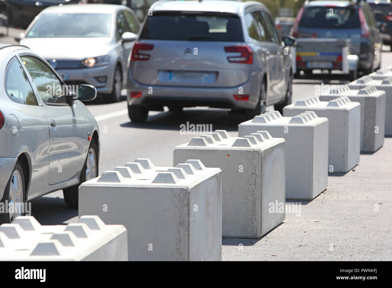 Francia, vigipirate. Blocco di calcestruzzo. Blockstop Foto Stock