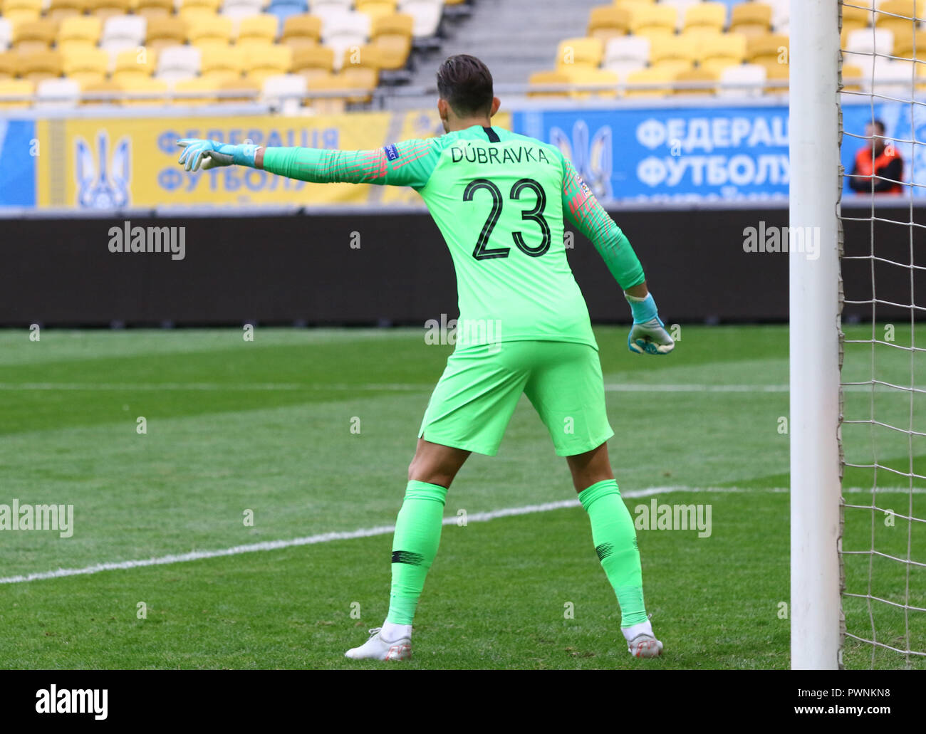 LVIV, Ucraina - 9 Settembre 2018: il portiere Martin Dubravka della Slovacchia in azione durante la UEFA Nazioni League contro l'Ucraina a Arena Lviv Foto Stock