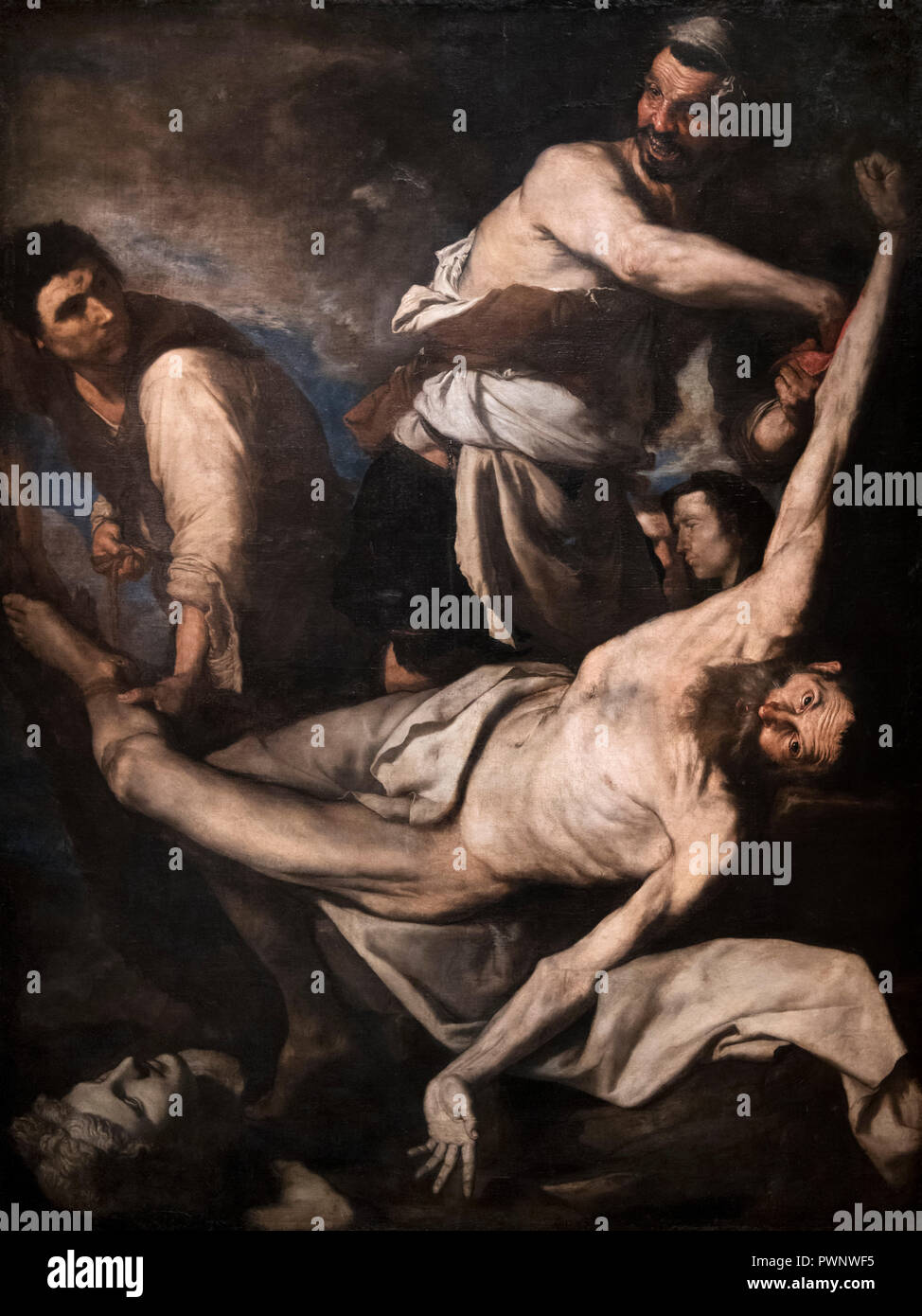 Il Martirio di San Bartolomeo di Jusepe de Ribera (Jose de Ribera c.1588/91- 1652/6), olio su tela, 1644 Foto Stock
