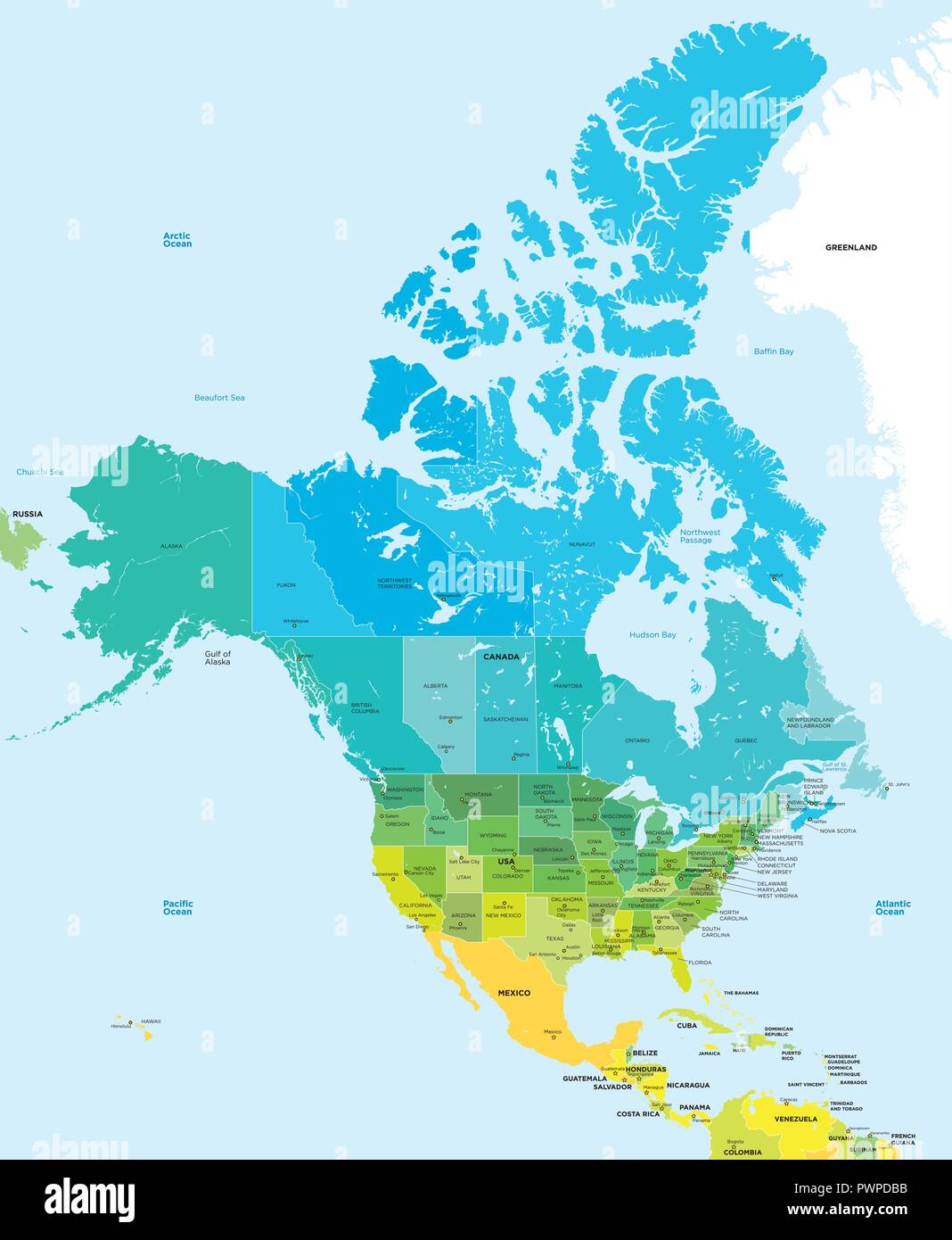 Cartina Canada E Stati Uniti