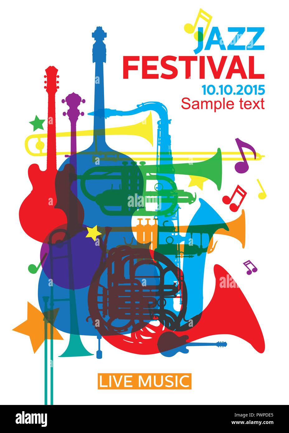 Jazz festival poster2 illustrazione vettoriale per il tuo design Illustrazione Vettoriale